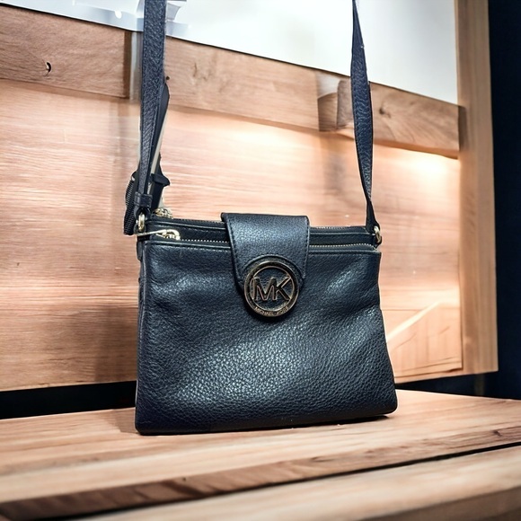 Michael Kors Crossbody Black Fulton Shoulder Bag Organizer‎ Purse Double … - Picture 2 of 10